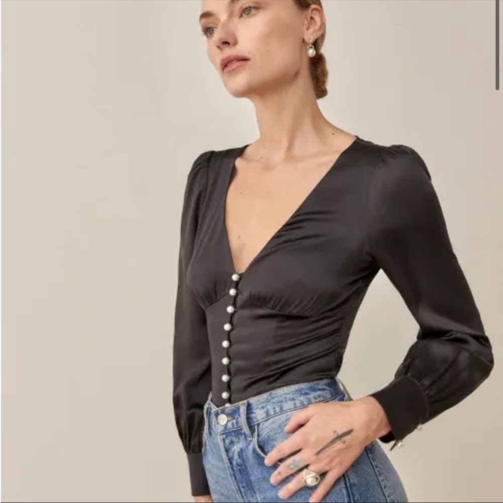Reformation Cadence Silk Top size Small